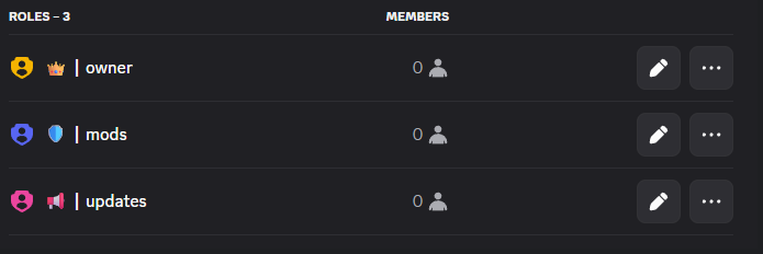 After: ROLES - 3, owner, mods and updates
