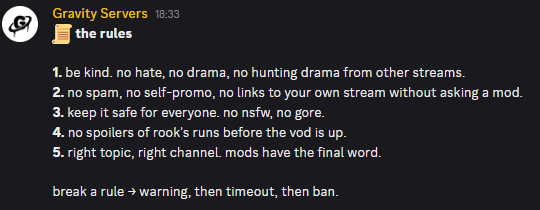 Short rules channel